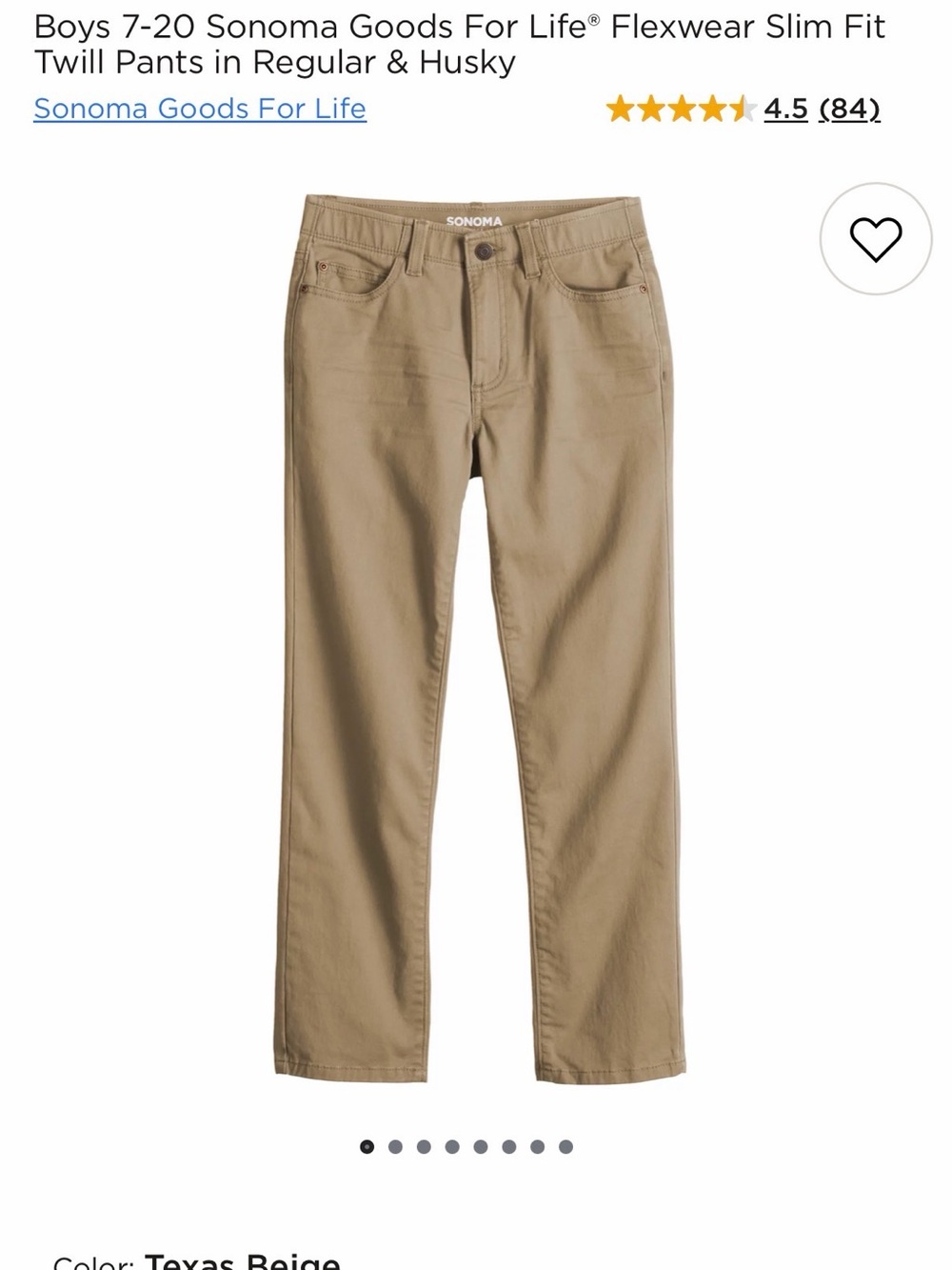 Sonoma Black Boys' Twill Pants (2 pack)